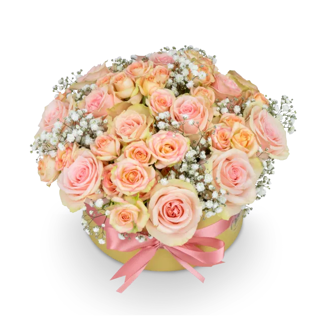 Flower box of roses